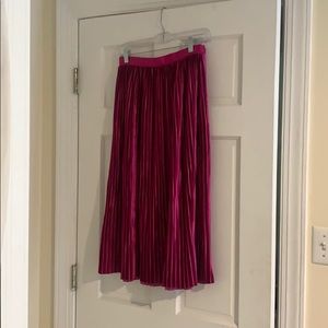 Long Velvet Fuchsia Skirt